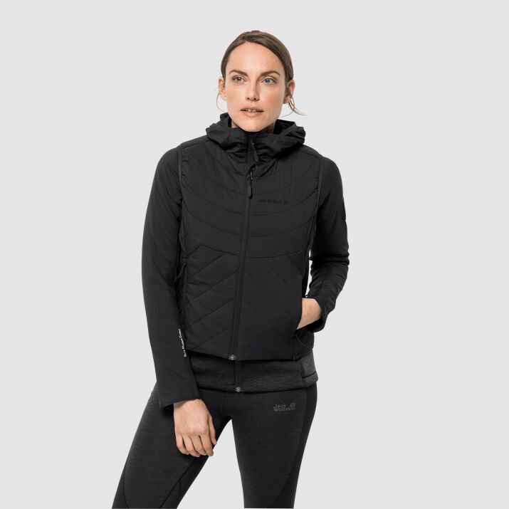 Chaleco Jack Wolfskin Athletic Mid 3in1 Mujer Negros Mexico-3184627